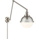 Franklin Restoration Hampden 32.5 inch 60 watt Brushed Satin Nickel Swing Arm Wall Light in Matte White Glass