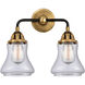 Nouveau 2 Bellmont LED 14 inch Black Antique Brass Bath Vanity Light Wall Light in Clear Glass