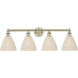 Edison Bristol Natural 4 Light 34.5 inch Antique Brass Bath Vanity Light Wall Light