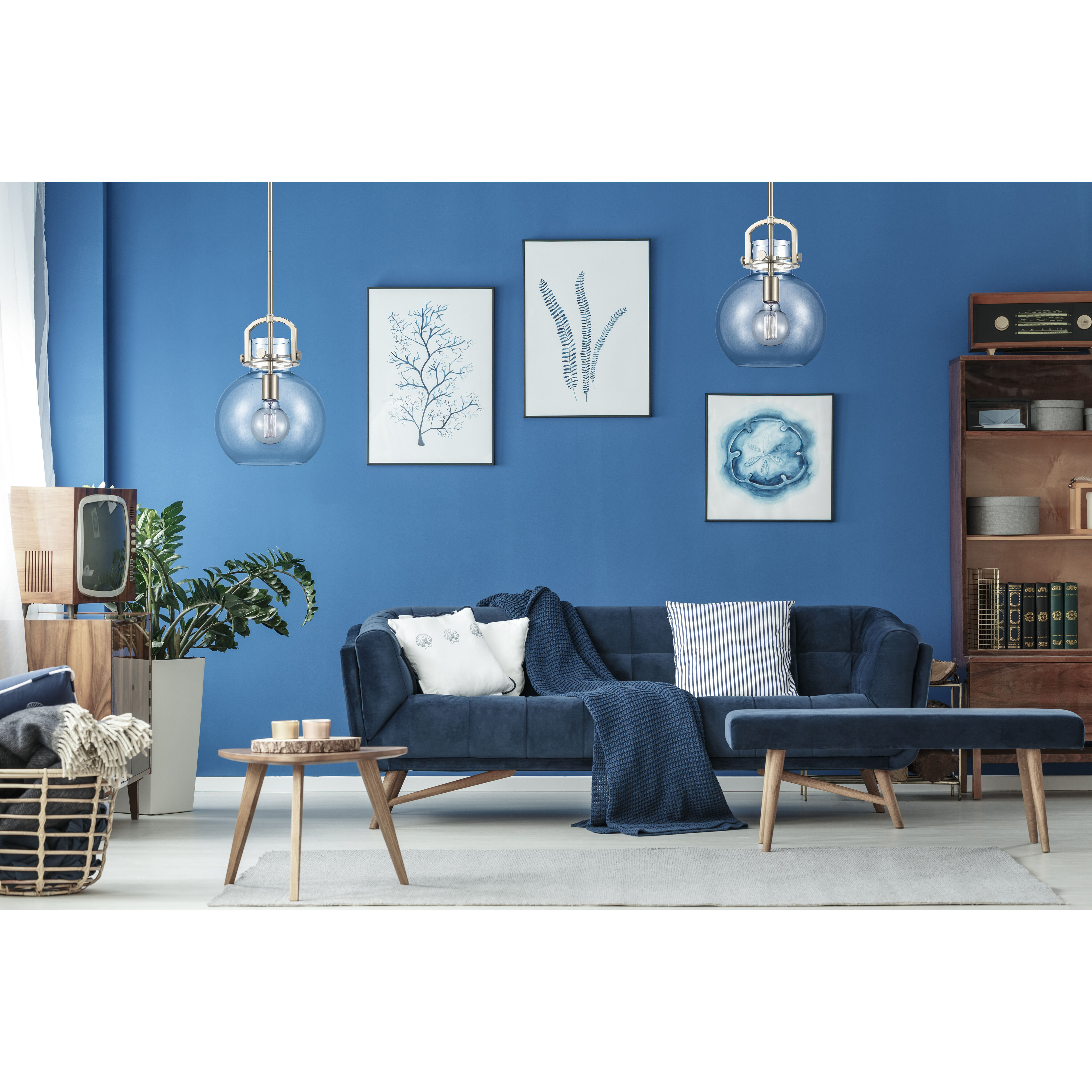 Restoration Newton LED 10 inch Brushed Satin Nickel Mini Pendant Ceiling Light, Restoration