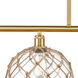 Ballston Large Farmhouse Rope 4 Light 48 inch Satin Gold Island Light Ceiling Light in Clear Glass with Brown Rope, Ballston