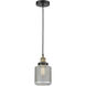 Stanton 1 Light 6 inch Black Antique Brass Mini Pendant Ceiling Light in Clear Wire Mesh Glass