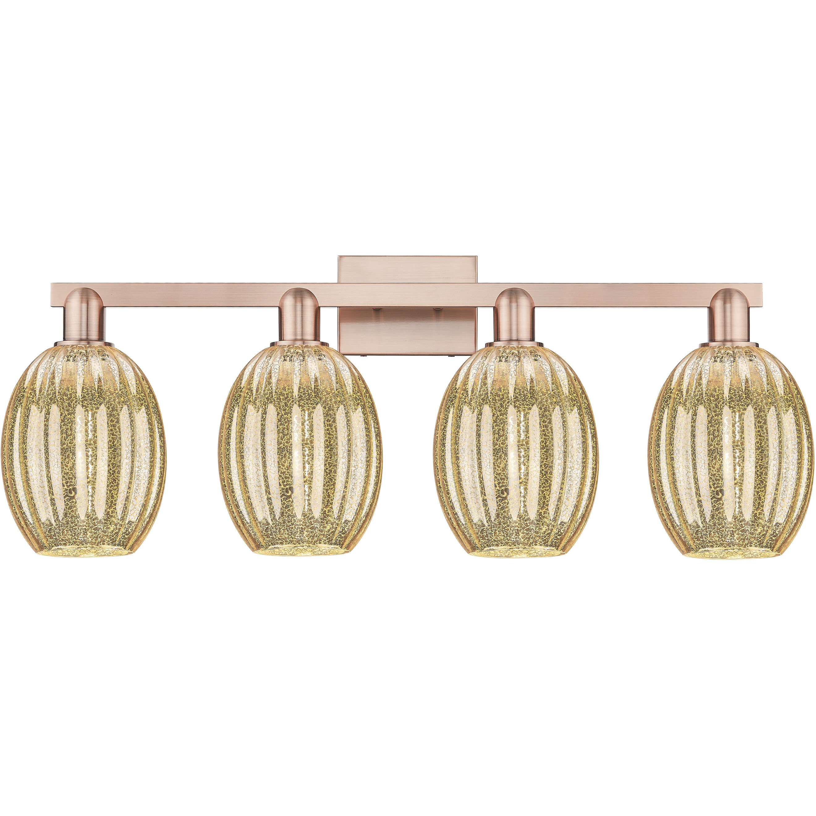 Preston 4 Light 36 inch Antique Copper Bath Vanity Light Wall Light in Mercury Glass