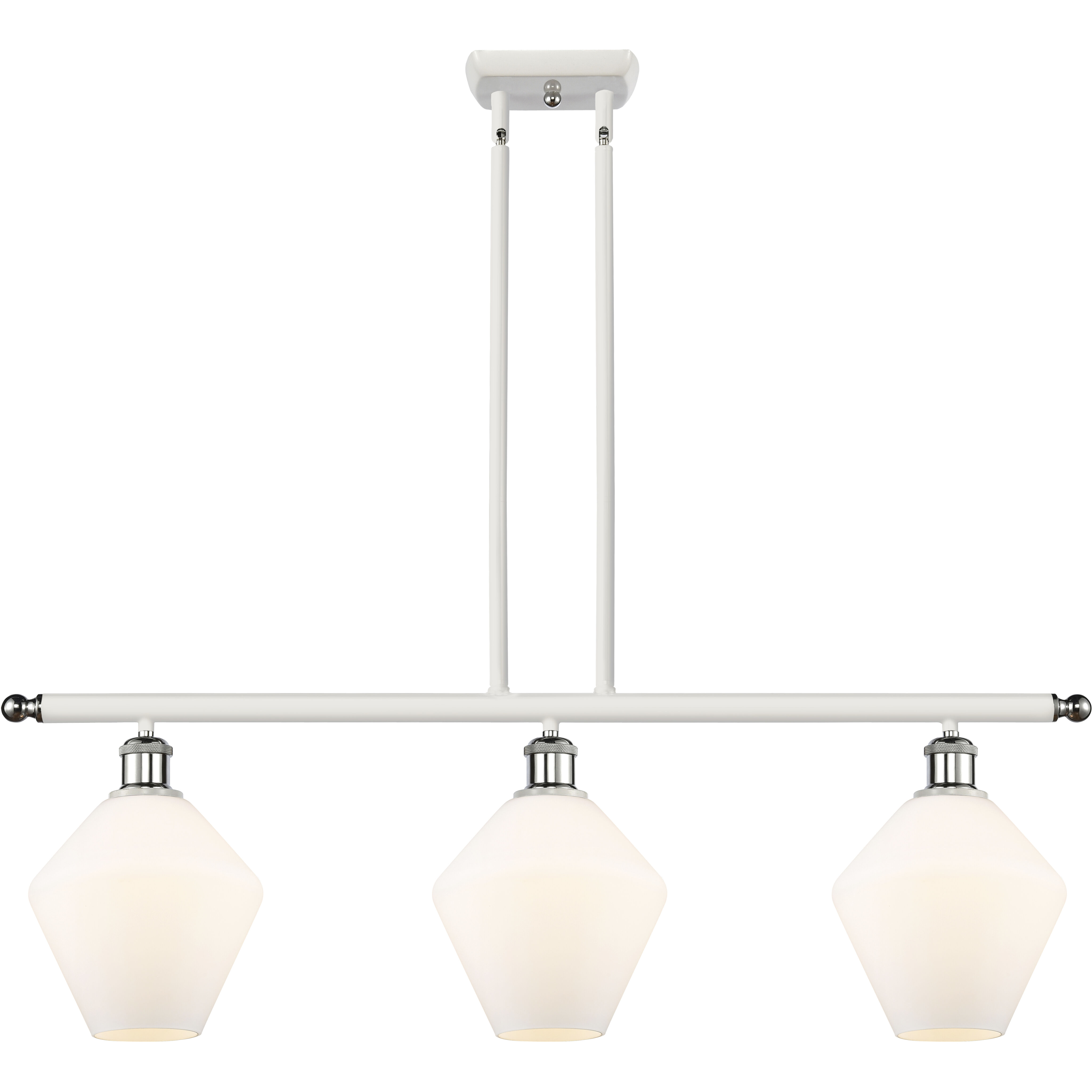 Ballston Cindyrella LED 36 inch White and Polished Chrome Island Light Ceiling Light in Matte White Glass