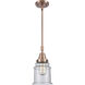 Franklin Restoration Canton LED 6.5 inch Antique Copper Mini Pendant Ceiling Light in Seedy Glass