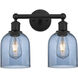 Edison Bella 2 Light 14.5 inch Matte Black Bath Vanity Light Wall Light