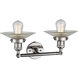 Franklin Restoration Halophane LED 18 inch Polished Nickel Bath Vanity Light Wall Light in Clear Halophane Glass, Franklin Restoration