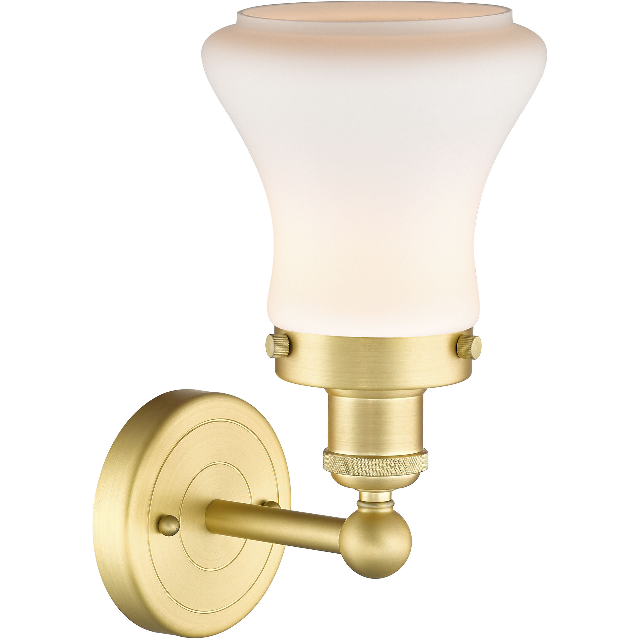 Bellmont 1 Light 6.5 inch Satin Gold Sconce Wall Light in Matte White Glass