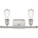 Ballston Bare Bulb 2 Light 16 inch White and Polished Chrome Bath Vanity Light Wall Light, Ballston