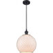 Ballston Large Farmhouse Chicken Wire 1 Light 10 inch Matte Black Mini Pendant Ceiling Light, Ballston