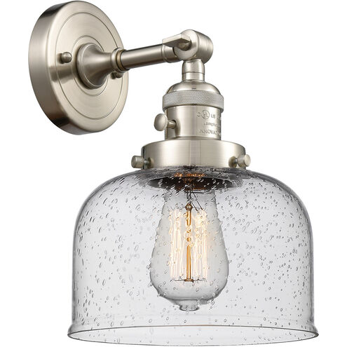 Franklin Restoration Large Bell LED 8 inch Brushed Satin Nickel Sconce Wall Light, Franklin Restoration