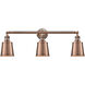 Franklin Restoration Addison 3 Light 32 inch Antique Brass Bath Vanity Light Wall Light in Incandescent, Franklin Restoration