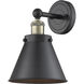 Appalachian 1 Light 8 inch Black Antique Brass Sconce Wall Light in Matte Black