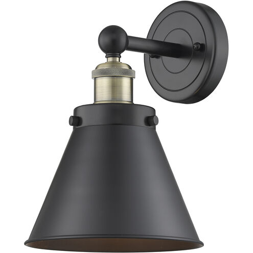 Appalachian 1 Light 8 inch Black Antique Brass Sconce Wall Light in Matte Black