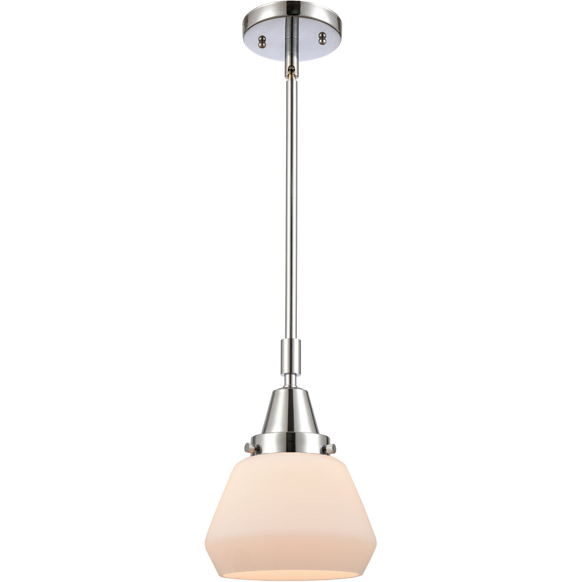 Franklin Restoration Fulton LED 7 inch Polished Chrome Mini Pendant Ceiling Light in Matte White Glass