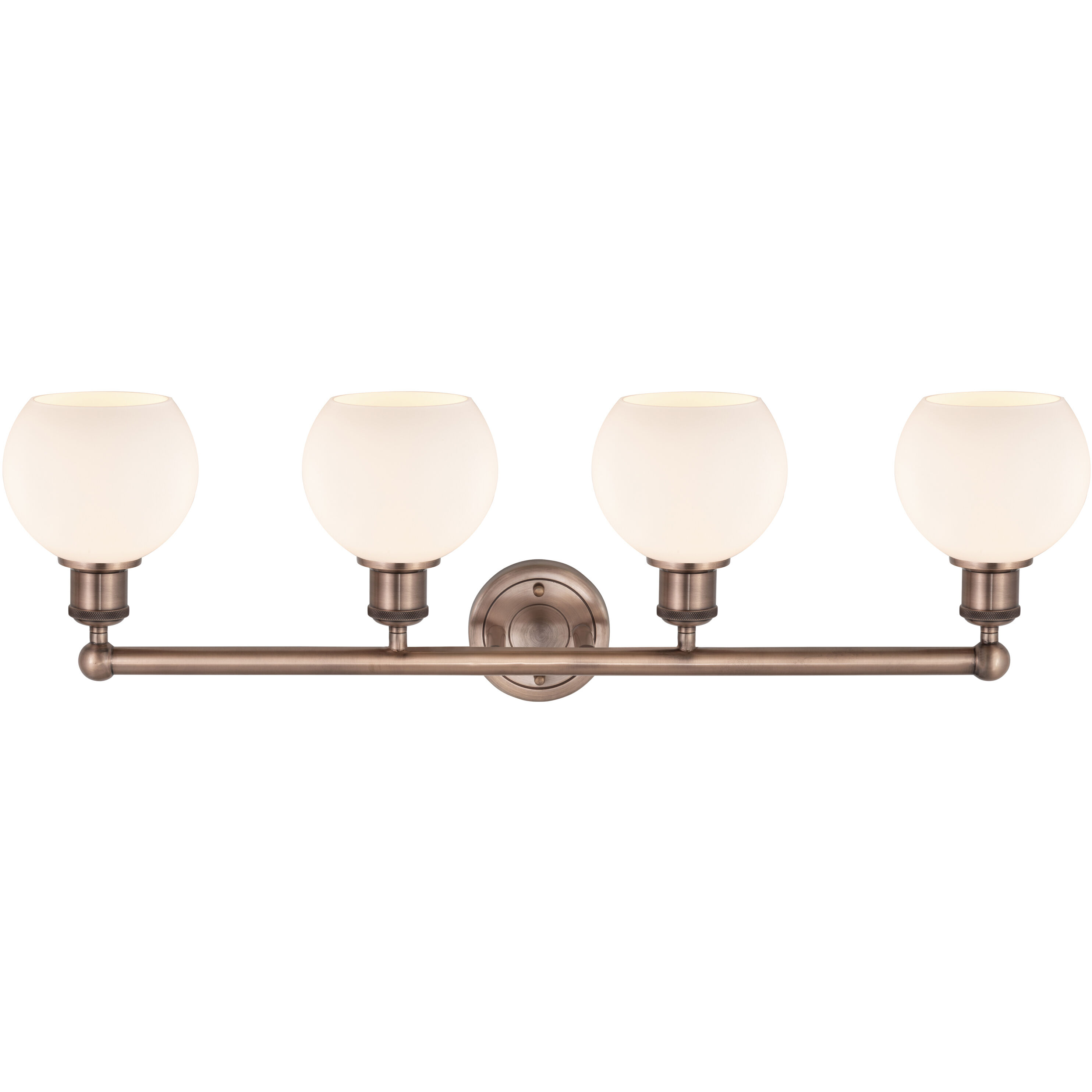 Athens 4 Light 33 inch Antique Copper Bath Vanity Light Wall Light in Matte White