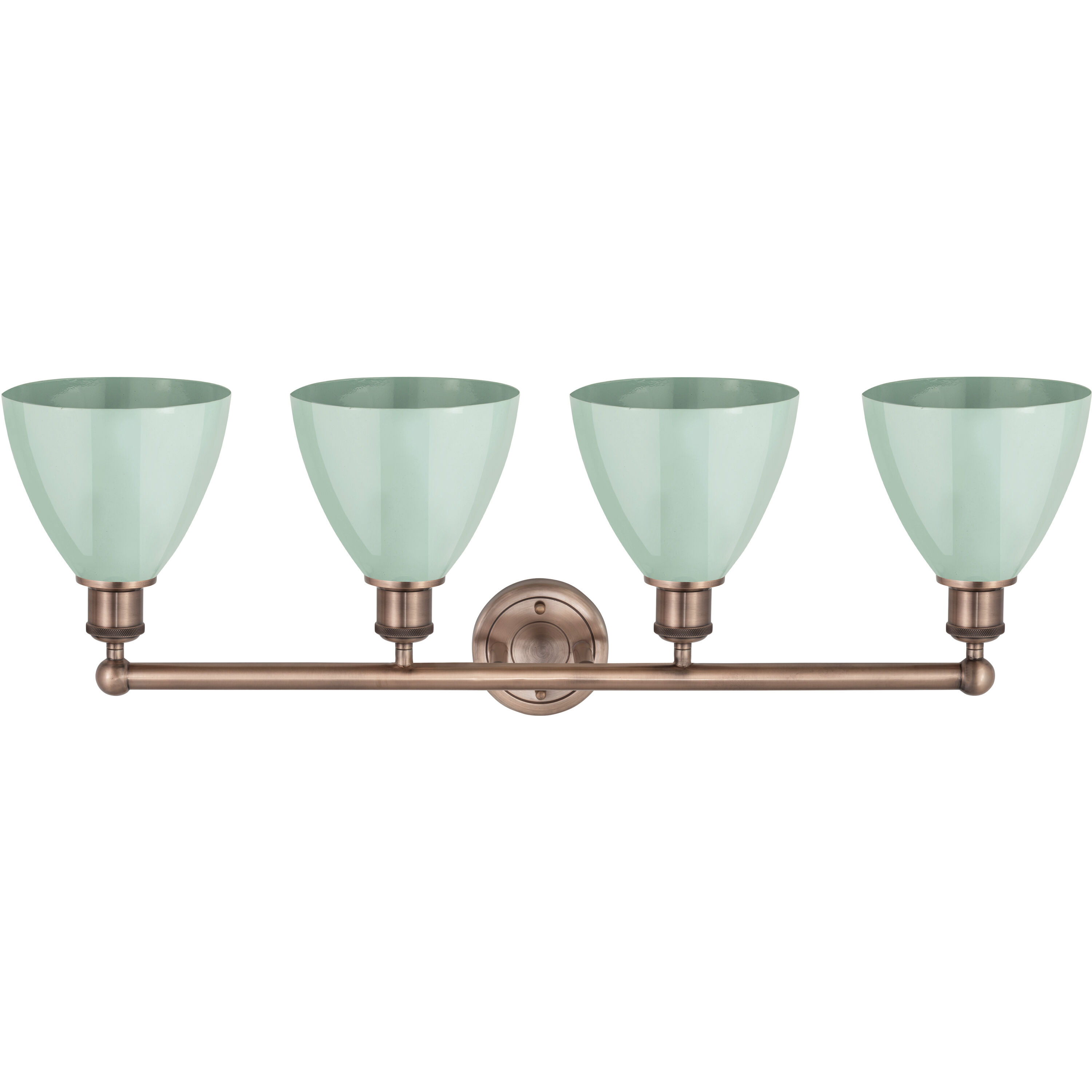 Plymouth Dome 4 Light 34.5 inch Antique Copper Bath Vanity Light Wall Light in Seafoam