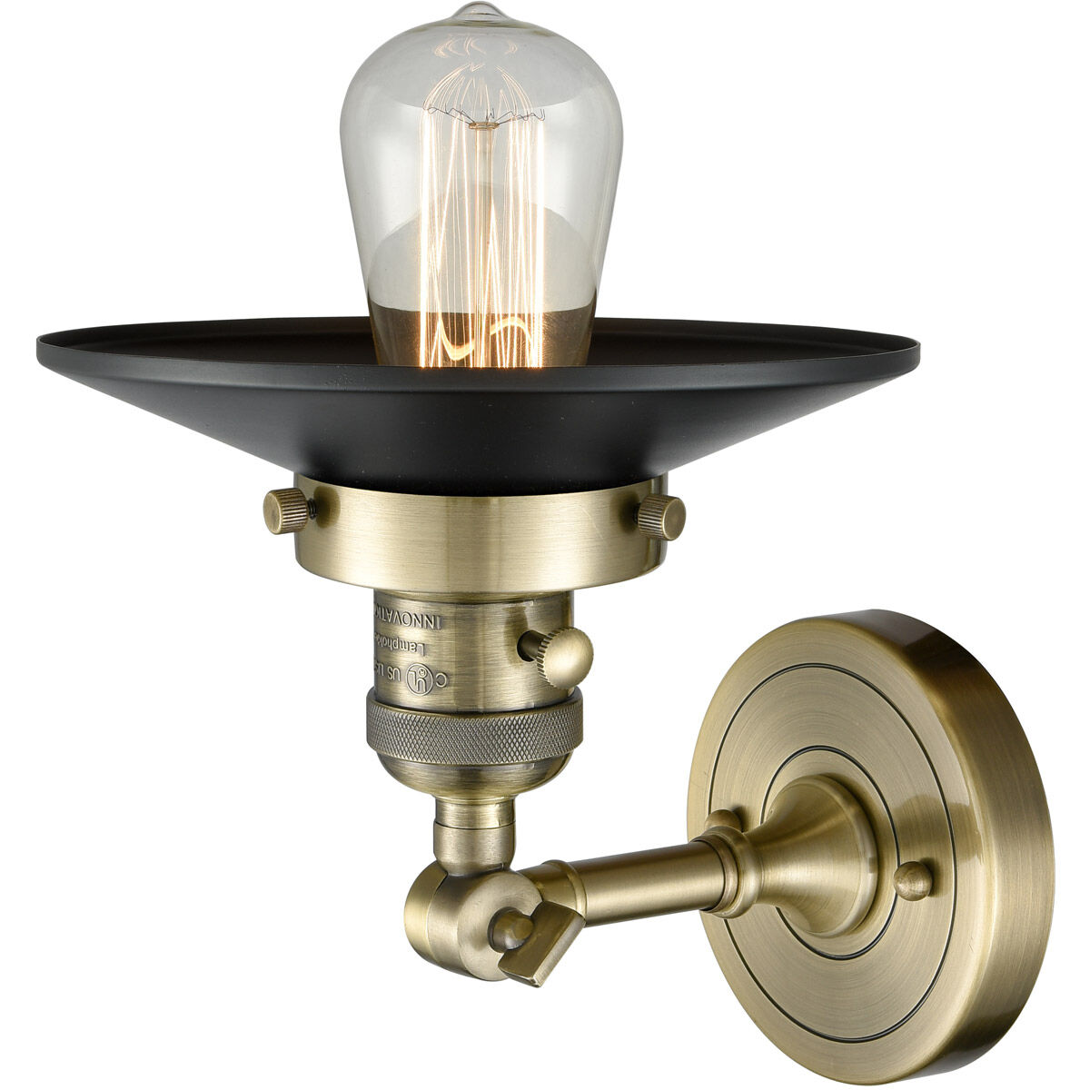 Franklin Restoration Railroad LED 8 inch Antique Brass Sconce Wall Light, Franklin Restoration
