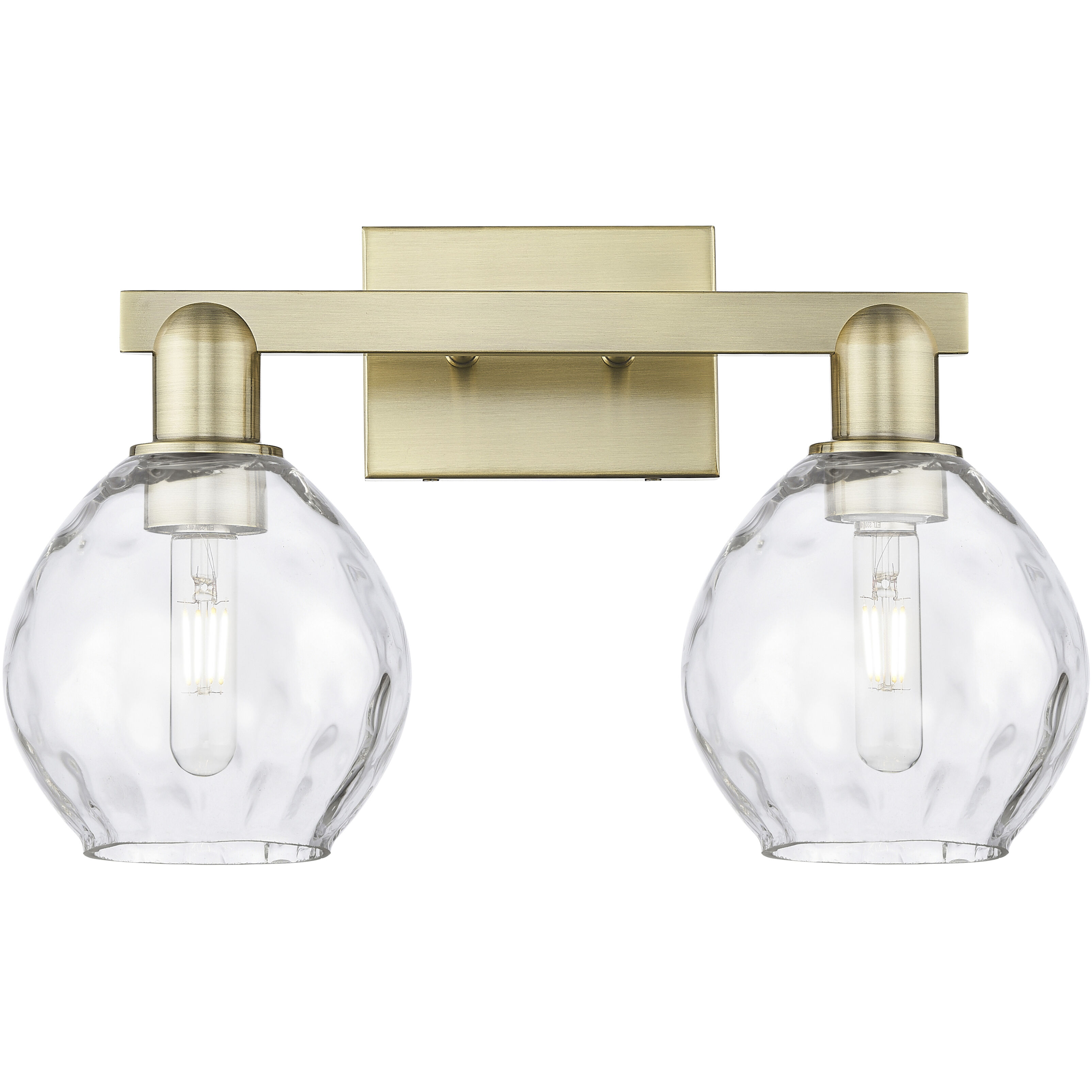 Arcadia Waverly 2 Light 17 inch Antique Brass Bath Vanity Light Wall Light