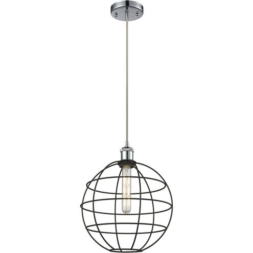 Lake Placid 1 Light 12 inch Polished Chrome and Matte Black Pendant Ceiling Light