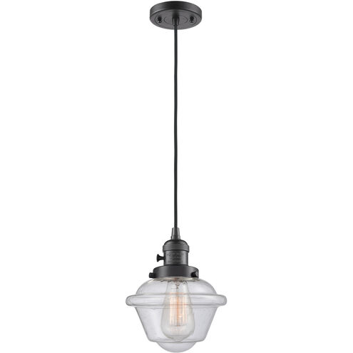 Franklin Restoration Oxford 1 Light 7.5 inch Oil Rubbed Bronze Mini Pendant Ceiling Light in Incandescent, Seedy