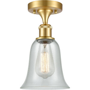 Ballston Hanover LED 6 inch Satin Gold Semi-Flush Mount Ceiling Light in Fishnet Glass, Ballston