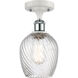 Ballston Salina 1 Light 5 inch White and Polished Chrome Semi-Flush Mount Ceiling Light, Ballston