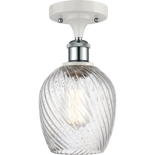Ballston Salina 1 Light 5 inch White and Polished Chrome Semi-Flush Mount Ceiling Light, Ballston