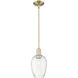 Preston 1 Light 6.25 inch Antique Brass Mini Pendant Ceiling Light in Clear Glass