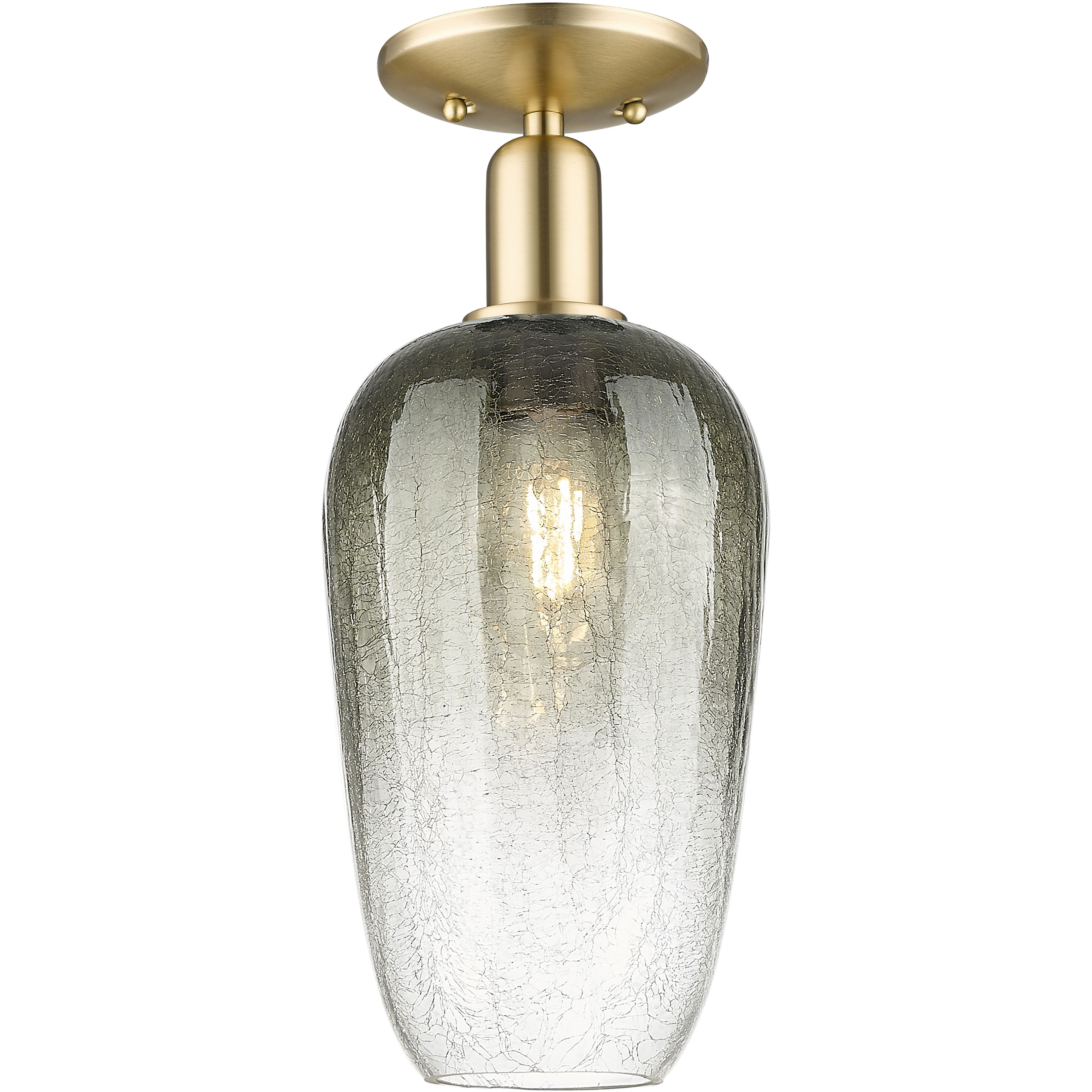 Brookhaven Flute 1 Light 7 inch Champagne Bronze Semi-Flush Mount Ceiling Light in Slate Glass