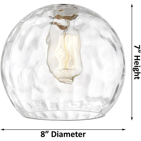 Athens Water Glass 1 Light 8 inch Satin Gold Semi-Flush Mount Ceiling Light