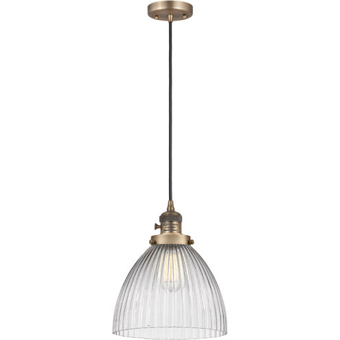 Franklin Restoration Seneca Falls 1 Light 10 inch Brushed Brass Mini Pendant Ceiling Light