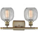 Ballston Belfast LED 16 inch Antique Brass Bath Vanity Light Wall Light in Clear Crackle Glass, Ballston