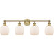 Belfast 4 Light 33 inch Brushed Brass and Matte White Bath Vanity Light Wall Light