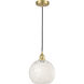 Edison White Mouchette 1 Light 10 inch Satin Gold Cord Hung Mini Pendant Ceiling Light