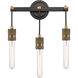 Restoration Ellis 3 Light 14 inch Black Antique Brass Bath Vanity Light Wall Light