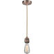 Winchester Bare Bulb 1 Light 2 inch Antique Copper Mini Pendant Ceiling Light in Rope, Winchester