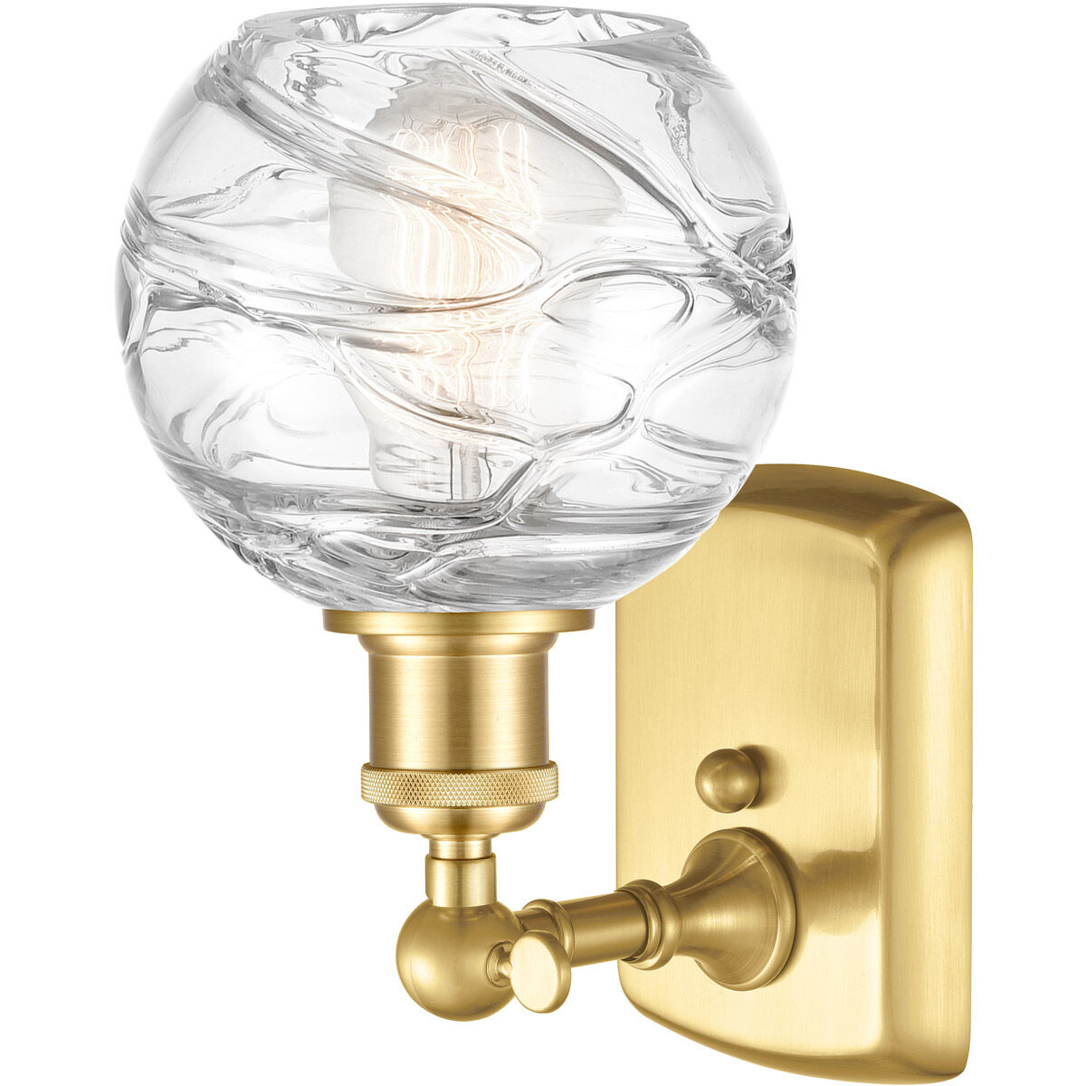 Ballston Small Deco Swirl 1 Light 6 inch Satin Gold Sconce Wall Light, Ballston