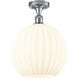 Ballston White Venetian 1 Light 12 inch Polished Chrome Semi-Flush Mount Ceiling Light