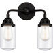 Nouveau 2 Dover LED 13 inch Matte Black Bath Vanity Light Wall Light in Clear Glass