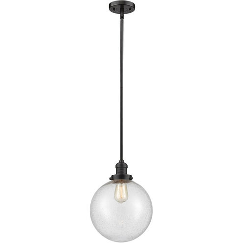 Franklin Restoration X-Large Beacon 1 Light 10 inch Oil Rubbed Bronze Mini Pendant Ceiling Light in Seedy Glass, Franklin Restoration