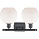 Ballston Athens LED 16 inch Matte Black Bath Vanity Light Wall Light in Matte White Glass, Ballston