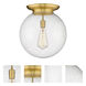 Beacon 1 Light 15.75 inch Satin Gold Flush Mount Ceiling Light
