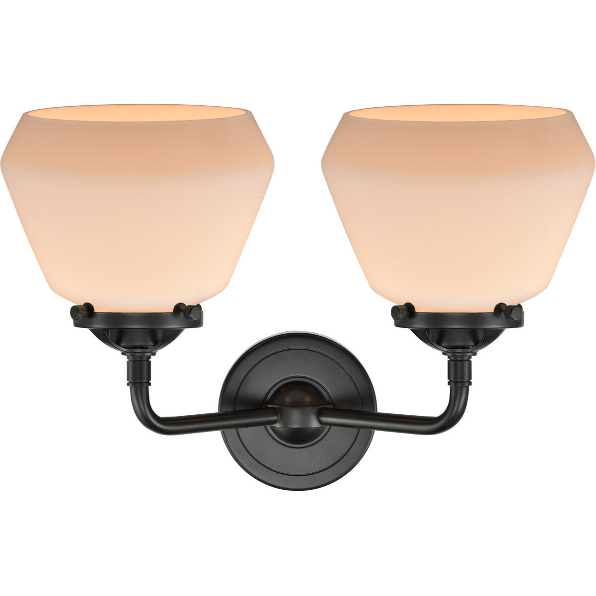 Nouveau Fulton LED 15 inch Oil Rubbed Bronze Bath Vanity Light Wall Light in Matte White Glass, Nouveau