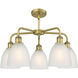 Castile 5 Light 24 inch Brushed Brass Chandelier Ceiling Light in White Glass