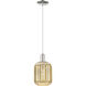 Preston 1 Light 6.75 inch Polished Nickel Mini Pendant Ceiling Light in Mercury Glass