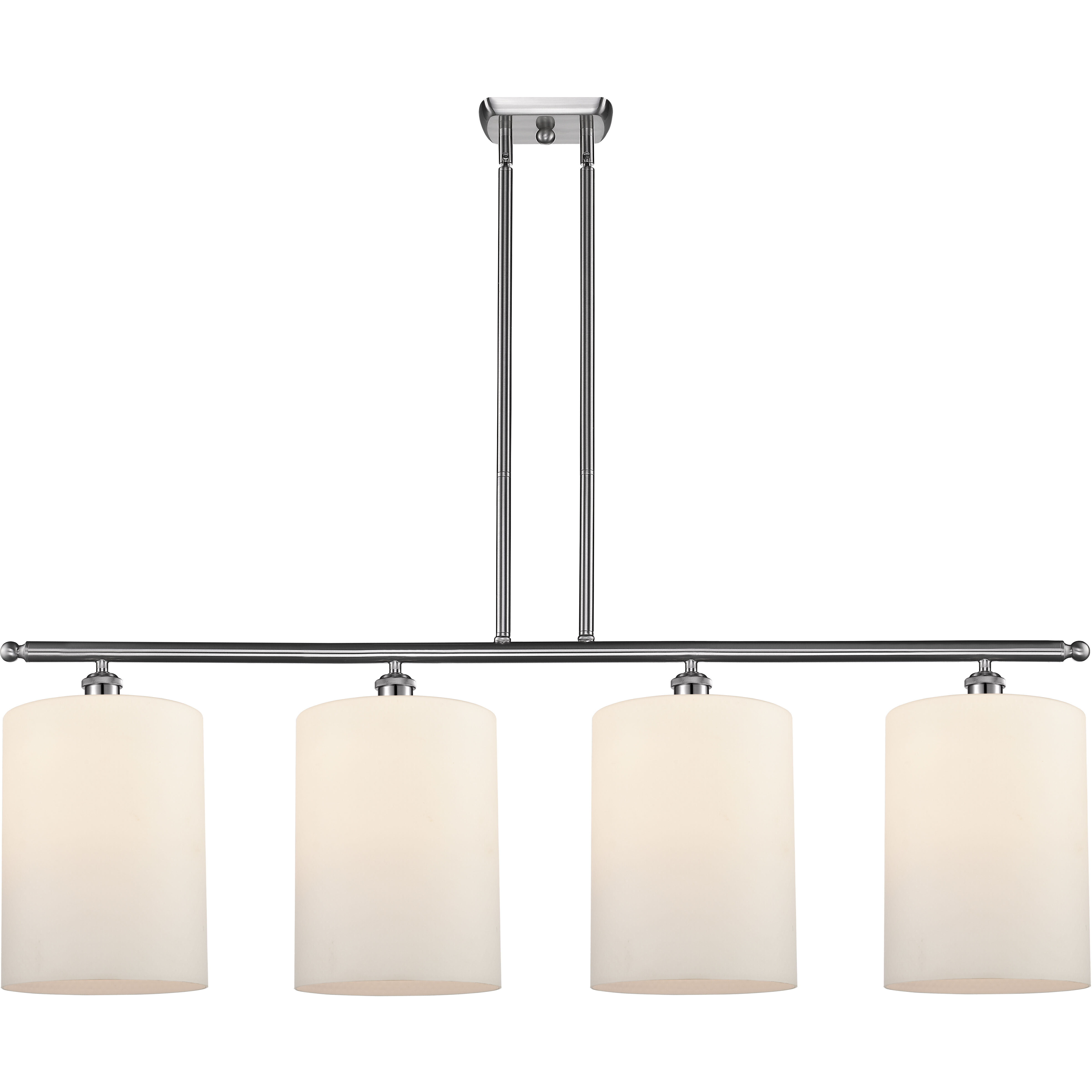 Ballston Cobbleskill 4 Light 48 inch Brushed Satin Nickel Island Light Ceiling Light in Matte White Glass