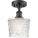 Ballston Niagra LED 6.5 inch Matte Black Semi-Flush Mount Ceiling Light, Ballston