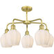 Norfolk 5 Light 23.75 inch Satin Gold Chandelier Ceiling Light in Matte White