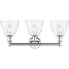 Bristol Glass 3 Light 25.5 inch Polished Nickel Bath Vanity Light Wall Light in Clear